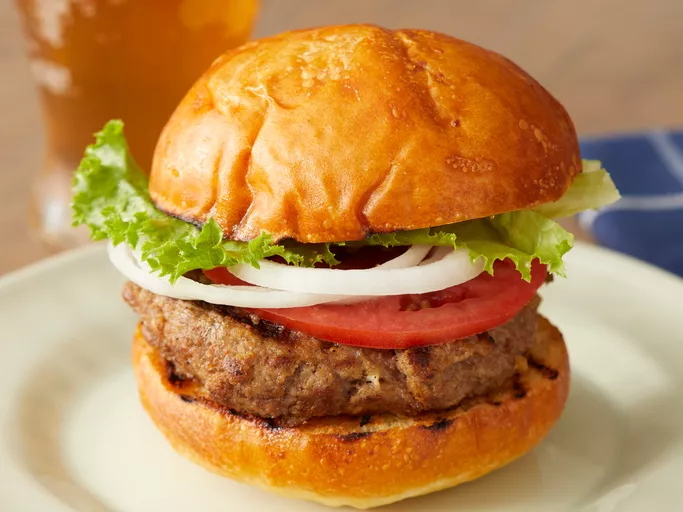A finished burger dish that looks perfect
